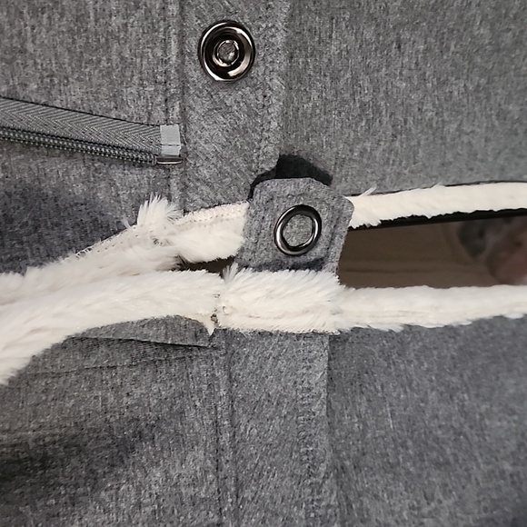Athleta Reversible Faux Shearling Jacket Gray Cozy Fleece Coat Women’s - Picture 4 of 13